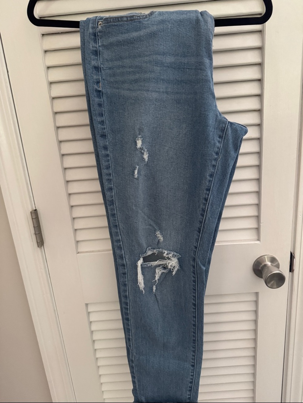 Classic High-Rise Distressed Women’s Jeans - Light Blue